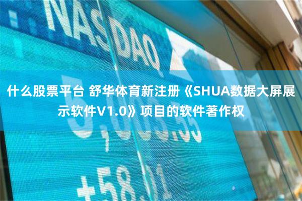 什么股票平台 舒华体育新注册《SHUA数据大屏展示软件V1.0》项目的软件著作权