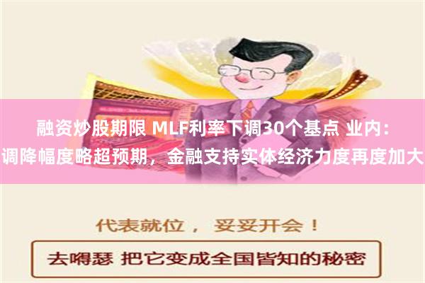 融资炒股期限 MLF利率下调30个基点 业内：调降幅度略超预期，金融支持实体经济力度再度加大