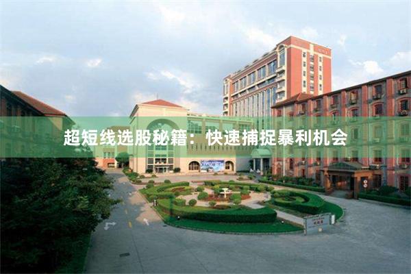 超短线选股秘籍：快速捕捉暴利机会