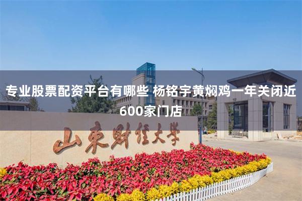 专业股票配资平台有哪些 杨铭宇黄焖鸡一年关闭近600家门店