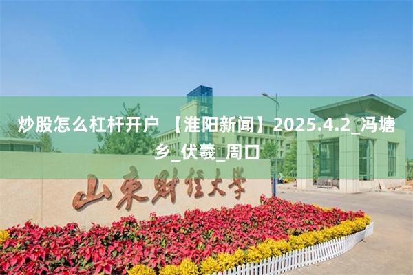 炒股怎么杠杆开户 【淮阳新闻】2025.4.2_冯塘乡_伏羲_周口