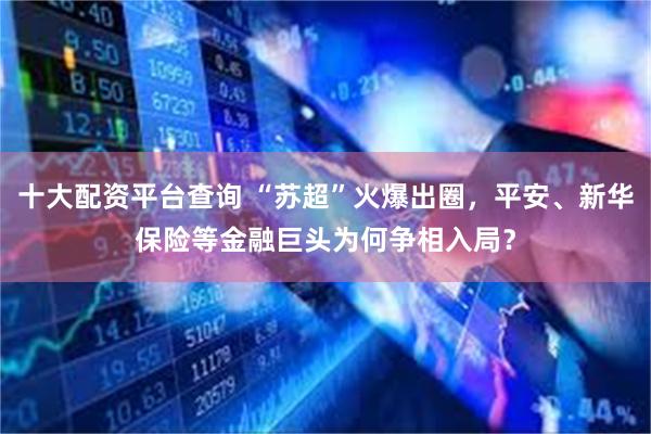 十大配资平台查询 “苏超”火爆出圈，平安、新华保险等金融巨头为何争相入局？