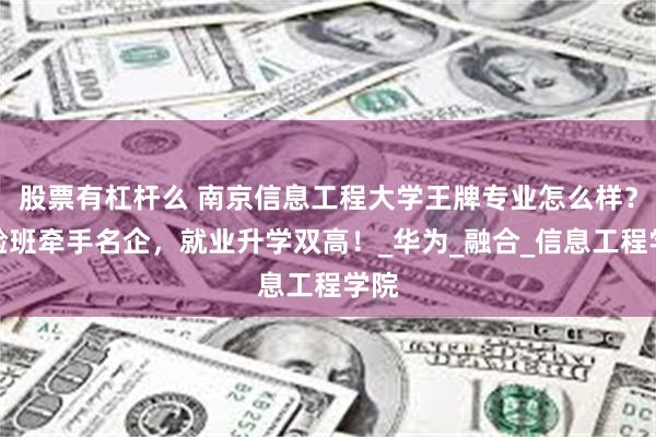 股票有杠杆么 南京信息工程大学王牌专业怎么样？实验班牵手名企，就业升学双高！_华为_融合_信息工程学院