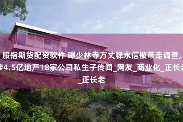 股指期货配资软件 曝少林寺方丈释永信被带走调查,涉4.5亿地产18家公司私生子传闻_网友_商业化_正长老