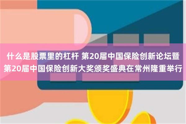 什么是股票里的杠杆 第20届中国保险创新论坛暨第20届中国保险创新大奖颁奖盛典在常州隆重举行